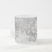 Vintage Luftfahrtweltkarte Mattglastasse (Vorderseite Links)