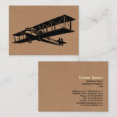 Vintage Luftfahrzeuge - Schwarz auf Papptex Visitenkarte (Vorne/Hinten)