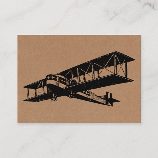 Vintage Luftfahrzeuge - Schwarz auf Papptex Visitenkarte (Vorderseite)