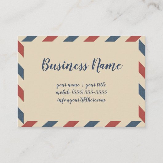 Vintage Luftfrachtstreifen, Reisebranche Visitenkarte (Vorderseite)