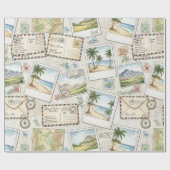 Vintage Luftpost-Abenteuer (1) Geschenkpapier (Flach)