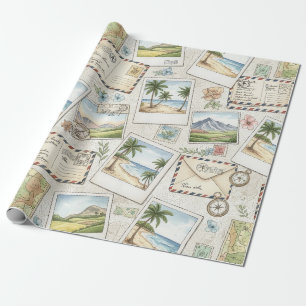 Vintage Luftpost-Abenteuer (1) Geschenkpapier