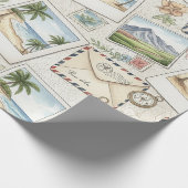 Vintage Luftpost-Abenteuer (1) Geschenkpapier (Ecke)