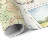 Vintage Luftpost-Abenteuer (1) Geschenkpapier (Rolleneckpunkt)