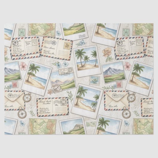 Vintage Luftpost-Abenteuer (1) Seidenpapier (Vorderseite)