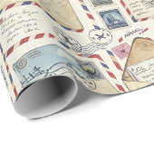 Vintage Luftpost-Abenteuer (2) Geschenkpapier (Rolleneckpunkt)
