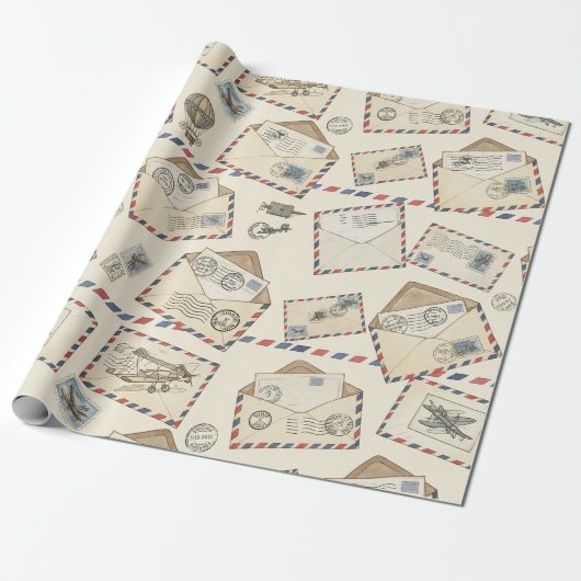 Vintage Luftpost-Abenteuer (3) Geschenkpapier (Ungerollt)