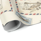 Vintage Luftpost-Abenteuer (3) Geschenkpapier (Rolleneckpunkt)