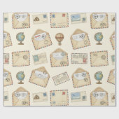 Vintage Luftpost-Abenteuer (4) Geschenkpapier (Flach)