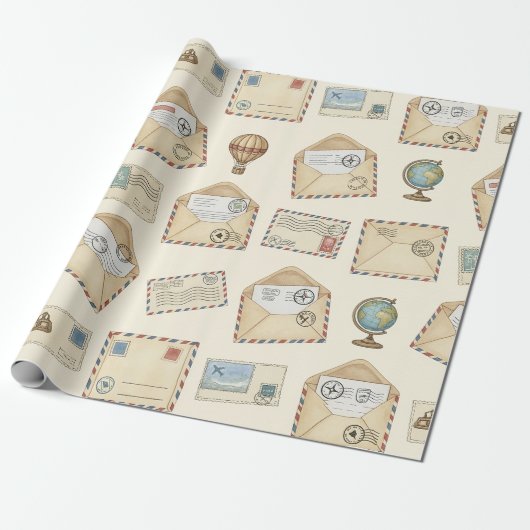 Vintage Luftpost-Abenteuer (4) Geschenkpapier (Ungerollt)