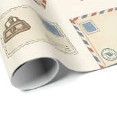 Vintage Luftpost-Abenteuer (4) Geschenkpapier (Rolleneckpunkt)