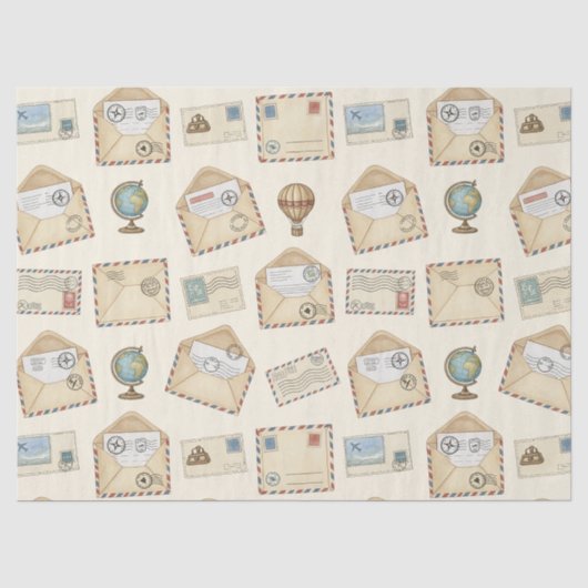 Vintage Luftpost-Abenteuer (4) Seidenpapier (Vorderseite)