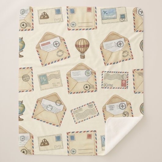 Vintage Luftpost-Abenteuer (4) Sherpadecke (Vorderseite)