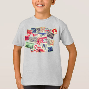 Vintage Luftpost-Briefmarken T-Shirt