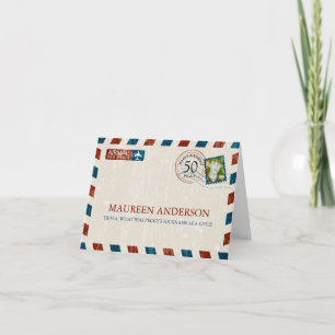 Vintage Luftpost Geburtstagsfeier Platzkarte Karte