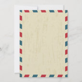 Vintage Luftpost-Hochzeit in Florida und Tschechie Einladung (Rückseite)