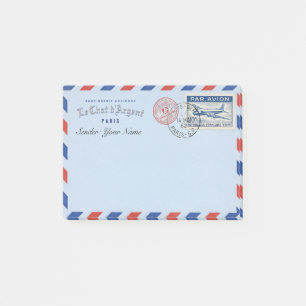Vintage Luftpost Le Chat d’Argent Post-it® Post-it Klebezettel