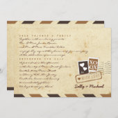 Vintage Luftpost Liebe Brief Personalisiert Einladung (Vorne/Hinten)