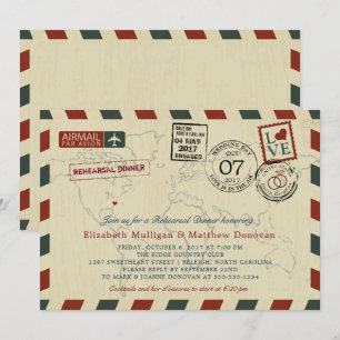 Vintage Luftpost North Carolina Probe Abendessen Einladung