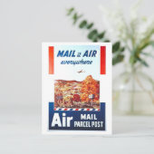 Vintage Luftpost Postamtwerbung Postkarte (Stehend Vorderseite)