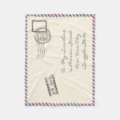 Vintage Luftpostkarte Fleecedecke (Vorderseite)