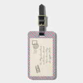 Vintage Luftpostkarte Gepäckanhänger (Vorderseite vertikal)