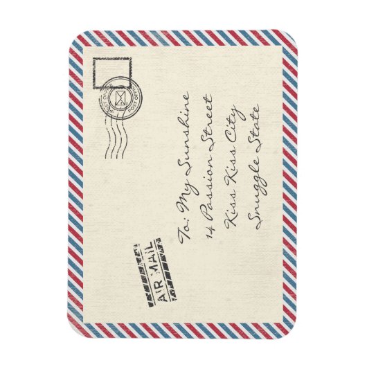 Vintage Luftpostkarte Magnet (Vertikal)