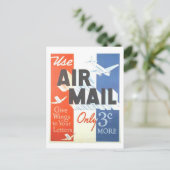 Vintage Luftpostwerbung Postkarte (Stehend Vorderseite)