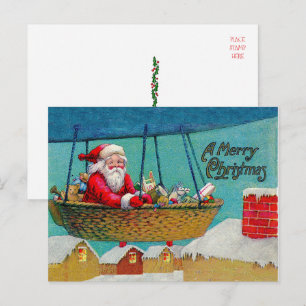 Vintage Luftschiff Weihnachtsmann Weihnachten