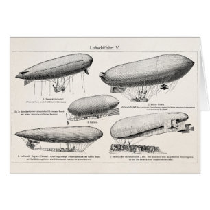 Vintage Luftschiffe Zeppeline Retro Heißluftballon