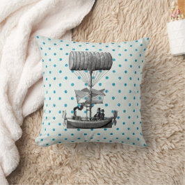 Vintage Luftschifffahrt auf Polka Dots Pillow Kissen