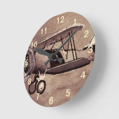 Vintage Luftseilhalterung Runde Wanduhr (Winkel)