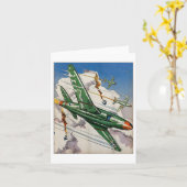 Vintage Luftwaffe USA Jet kämpfen US-Kriegsluftfah Karte (Gelbe Blume)