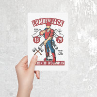 Vintage Lumberjack Postkarte