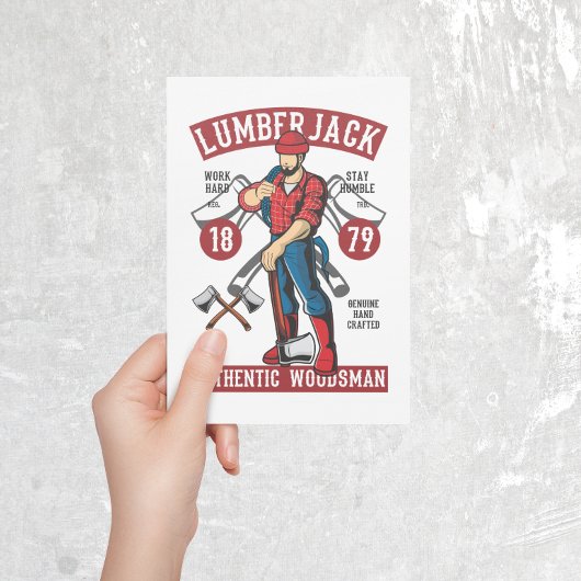 Vintage Lumberjack Postkarte