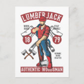 Vintage Lumberjack Postkarte (Vorderseite)
