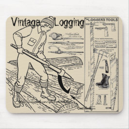 "Vintage Lumberjack-Tools" Mousepad
