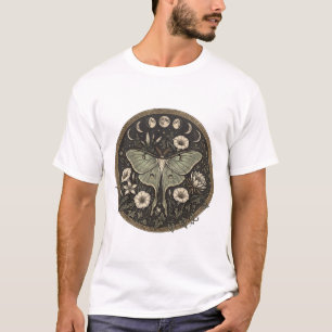 Vintage-Luna-Motte-Midnight-Garten-Mondphasen-T-Sh T-Shirt