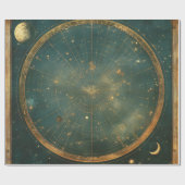 Vintage Lunar Celestial Map Design (2) Geschenkpapier (Flach)