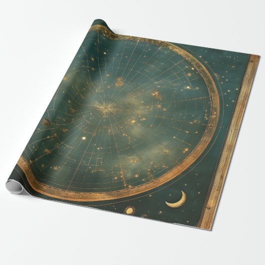 Vintage Lunar Celestial Map Design (2) Geschenkpapier (Ungerollt)