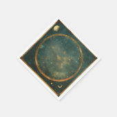 Vintage Lunar Celestial Map Design (2) Serviette (Ecke)