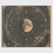 Vintage Lunar Celestial Map Design Geschenkpapier (Flach)