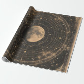 Vintage Lunar Celestial Map Design Geschenkpapier (Ungerollt)