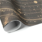 Vintage Lunar Celestial Map Design Geschenkpapier (Rolleneckpunkt)
