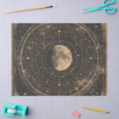 Vintage Lunar Celestial Map Design Seidenpapier (Basteln)