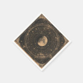 Vintage Lunar Celestial Map Design Serviette (Ecke)