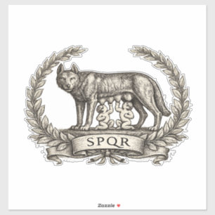 Vintage Lupa Capitolina Romulus Remus SPQR Emblem Aufkleber