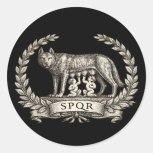 Vintage Lupa Capitolina Romulus Remus SPQR Emblem Runder Aufkleber