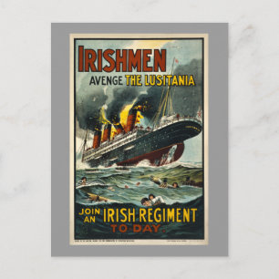 Vintage Lusitania Iren Männer Rächen sich! Postkarte