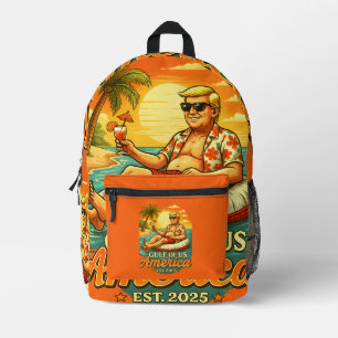 Vintage Lustig Trump Amerikas Golf 2025 Bedruckter Rucksack